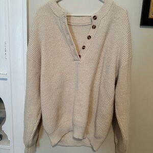 Cozy Cream Button-Up Sweater